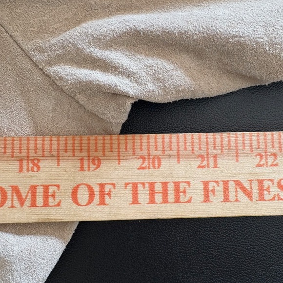 Y2K Neutral Zone Suede Leather Jacket Womens M Tie Belt Beige Utility Neutral - Picture 12 of 16